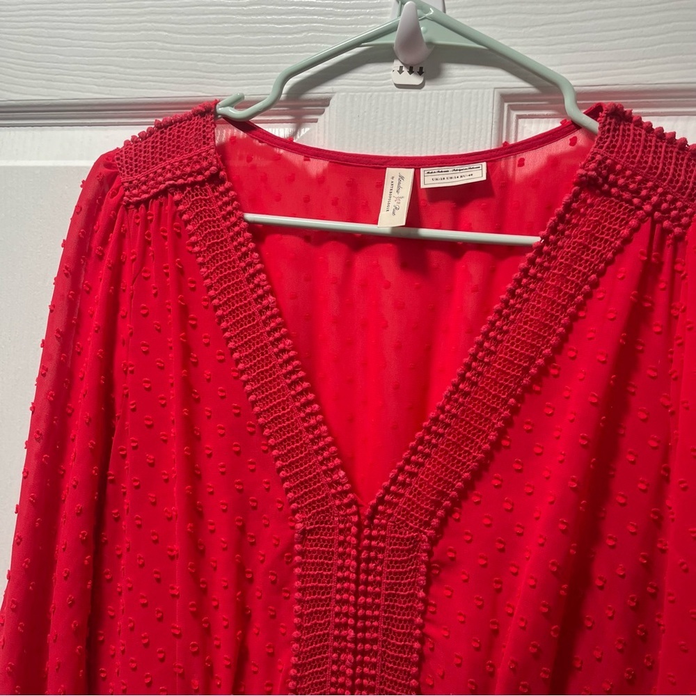 Anthropologie Meadow Rue Minetta Tiered Dress Size 14 - Picture 7 of 15